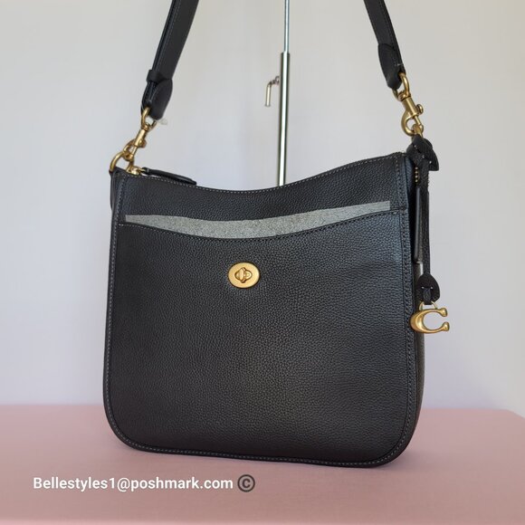 COACH Chaise Pebbled Leather Crossbody Bag- Black color 🎈$238. - Picture 3 of 16